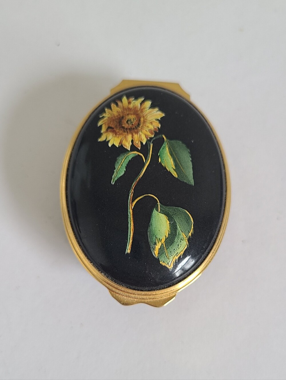 Vintage Halcyon Days England Collectible Miniature Floral Enamel Trinket Box
